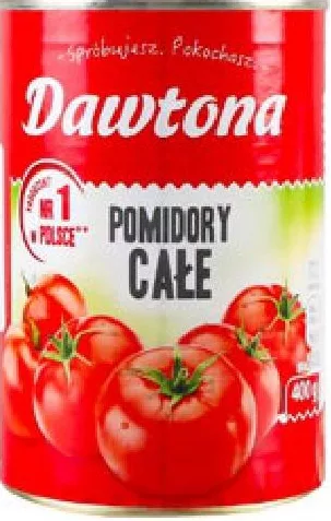 Dawtona Roșii întregi decojite la conservă, 400 g; 01–14.10.2026; în limita stocului; nu în toate magazinele; prețuri variabile; fără puncte Rodyna