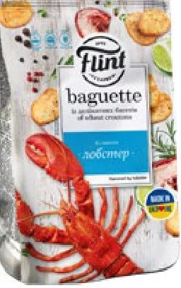 Flint Crutoane Baguette din grâu, sos cremos cu verdeață / homar, 100 g; 01–14.10.2026; în limita stocului; nu în toate magazinele; prețuri variabile; fără puncte Rodyna