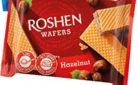 Roshen Napolitane Wafers lămâie/lapte/alune/cacao, 72 g; 01–14.10.2026; în limita stocului; nu în toate magazinele; prețuri variabile; fără puncte Rodyna