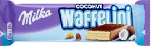 Milka Napolitane Waffelini Coconut, 31 g; 01–14.10.2026; în limita stocului; nu în toate magazinele; prețuri variabile; fără puncte Rodyna