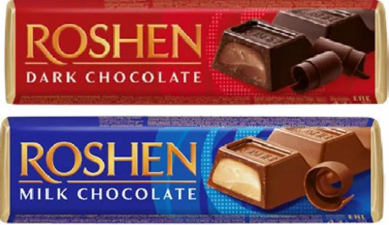 Roshen Baton cu fondant-ciocolată / crème brûlée 43 g; ciocolată cu lapte umplută cu caramel 40 g | 01–14.10.26; în limita stocului; nu în toate magazinele; prețuri variabile; fără puncte Rodyna.