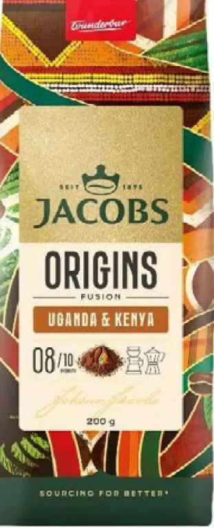 Jacobs Origins Uganda Kenya Кофе молотый, 200 г | 01–14.10.26; до исчерпания запасов; не все магазины; цены меняются; без баллов Родина.