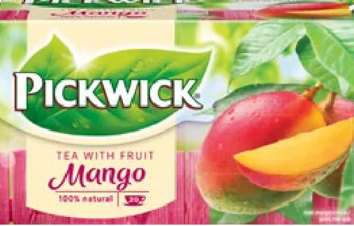 Pickwick Ceai de la 54,90: Earl Grey / citrice-soc 20×2g (40g); mango / fructe de pădure-vișine 20×1,5g (30g) | 01–14.10.26; în limita stocului; nu în toate magazinele; prețuri variabile; fără puncte Rodyna.