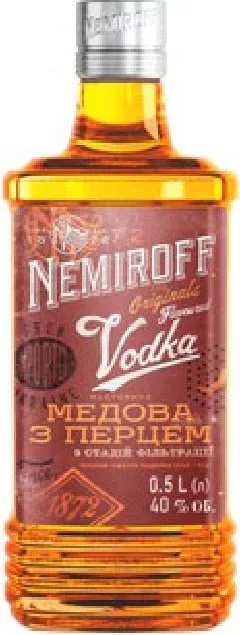 Nemiroff Настойка Украинская медовая с перцем, 40%, 0,5 л | 01–14.10.26; до исчерпания запасов; не все магазины; цены меняются; без баллов Родина. Чрезмерное употребление алкоголя вредит здоровью.