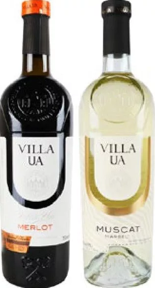 Villa UA Вино Мускат белое полусладкое 9–12% / Мерло красное сухое 10–13%, 0,75 л | 01–14.10.26; до исчерпания запасов; не все магазины; цены меняются; без баллов Родина. Чрезмерное употребление алкоголя вредит здоровью.