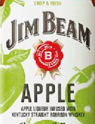 Jim Beam Lichior tare pe bază de whisky Apple, 32,5%, 0,5 l; 05–18.10.26/în limita stocului; excesul de alcool dăunează sănătății