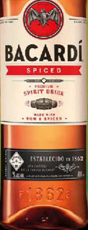 Bacardi Spiced Băutură spirtoasă pe bază de rom, 40%, 0,7 l; −23%; 05–18.10.2026 sau până la epuizarea stocurilor; Consumul excesiv de alcool dăunează sănătății