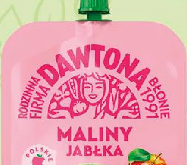 Dawtona Piure zmeură–măr fără zahăr adăugat, 180 g, Polonia; 05–11.10.2026; stoc limitat; magazine selectate; prețuri variabile; preț vechi: media rețelei prepromoție