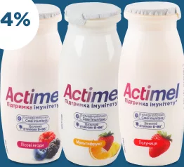 Продукт лісові ягоди / мультифрукт / полуниця ВЕ 1,4% Актімель, 100 г
