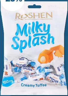 Ірис Milky Splash Рошен, 150 г (на фото паковання 450 г)