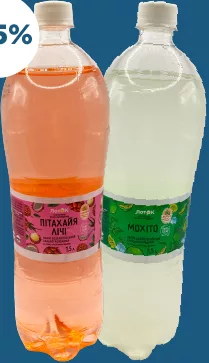 Напій Мохіто Зеро / Пітахайя Лічі Зеро сильногазований, ТМ ЛотОк, 1,5 л