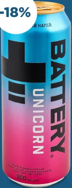 Напій енергетичний Battery Unicorn, 0,5 л (12.10–25.10.2026)