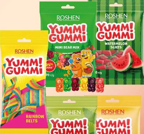 Цукерки Roshen Yummi Gummi желейні в асортименті 70 г; для зазначених категорій: до 6 од./чек