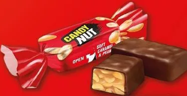 Цукерки Roshen Candy Nut м’яка карамель з арахісом вагові 100 г; для зазначених категорій: до 6 од./чек