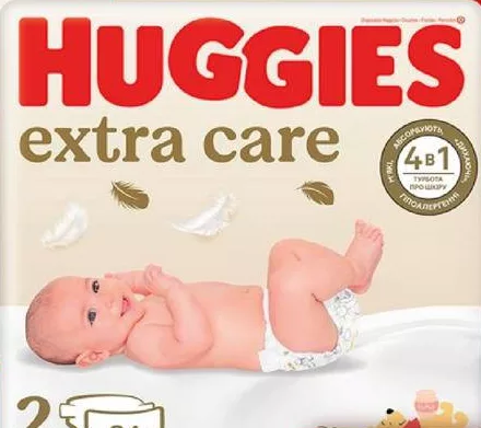 Підгузки Huggies Extra Care дитячі розмір 2 24 шт; для зазначених категорій: до 6 од./чек