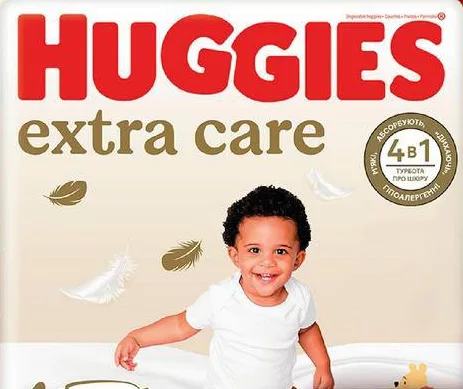 Підгузки Huggies Extra Care дитячі розмір 3 40 шт / розмір 4 33 шт; для зазначених категорій: до 6 од./чек