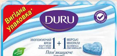 Мило туалетне Duru 1+1 Морські Мінерали / Зелений чай / Кокосова олія + зволожуючий крем 5 × 80 г; для зазначених категорій: до 6 од./чек