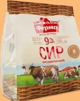 Сир кисломолочний Ферма 9%, 350 г; умова на обкладинці: для учасників ЇМО