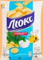 Чипси картопляні Люкс зі смаком сметана та цибуля, 125 г; умова на обкладинці: для учасників ЇМО