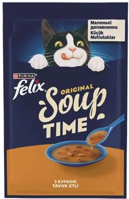 Felix, корм вологий, суп з куркою для котів, 48 г; 15–21.10.2026