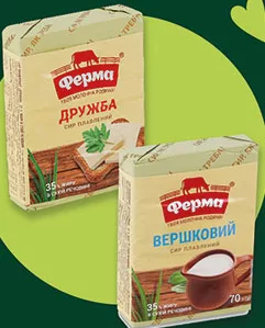 Сир плавлений Ферма, Дружба / Вершковий, 35%, 70 г; 14–27.10.2026