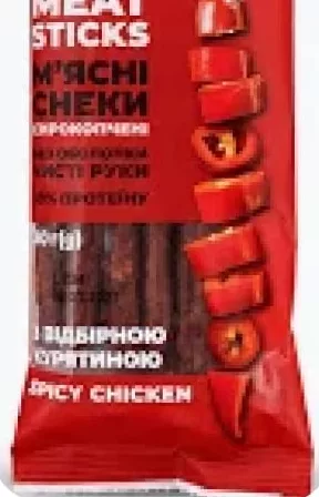 Снеки м'ясні Їsta Spicy Chicken, сирокопчені, 80 г; 14–27.10.2026