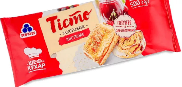 Тісто Рудь Шеф-Кухар листкове заморожене, 500 г; 14–27.10.2026