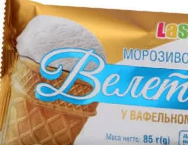 Морозиво Laska Велетень, вафельний стаканчик: пломбір 85 г / з какао 90 г; ціна від; 14–27.10.2026