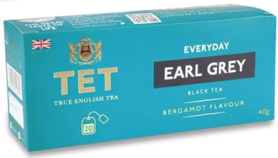 Чай TET в асортименті: Green Tea/Earl Grey, 20 пакетиків, 30/40 г; 14–27.10.2026