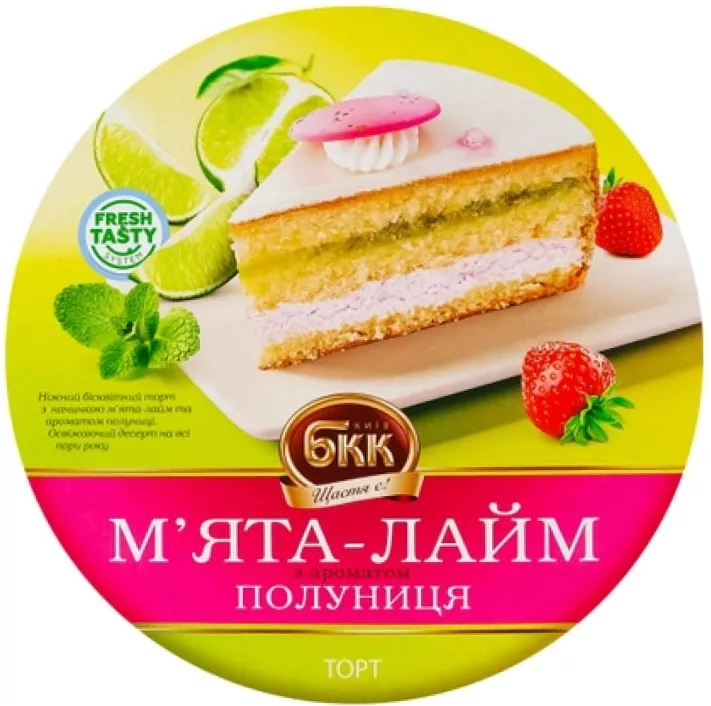 Торт БКК М’ята-лайм з ароматом полуниці, 400 г; 14–27.10.2026