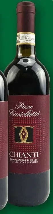Вино К’янті Pieve Castelletto червоне сухе, 0,75 л; 15–21.10.2026