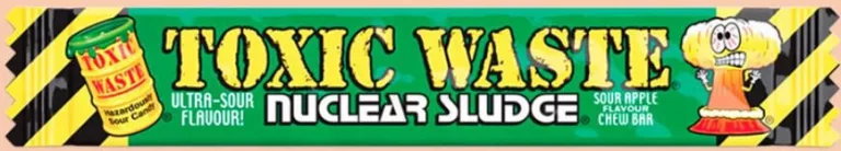 Цукерки жувальні смужки Toxic Waste зі смаком яблука, 20 г; 15–21.10.2026