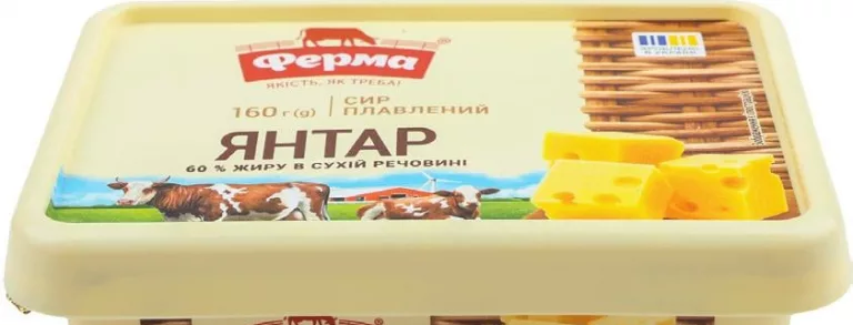 Сир плавлений Ферма Янтар, 60%, 160 г; позначка «15%»; 15–21.10.2026