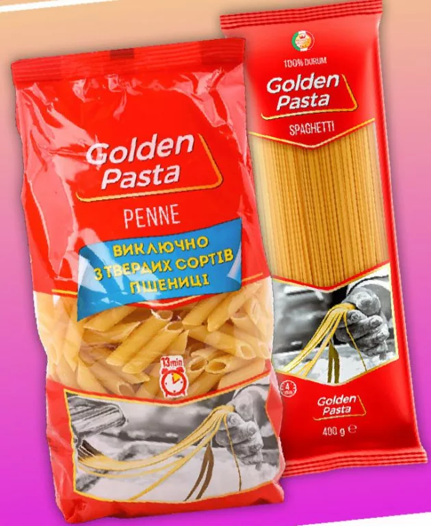 Golden Pasta, макарони Пір’я або Спагеті, 400 г; 13–26.10.2026