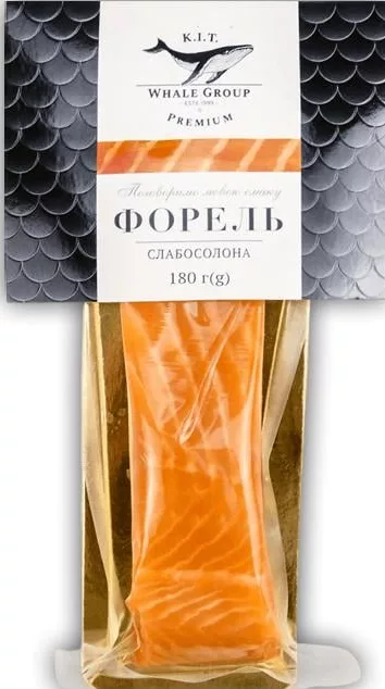 Кіт, форель філе-шматок слабосолений, 180 г; позначка «15%»; 15–21.10.2026