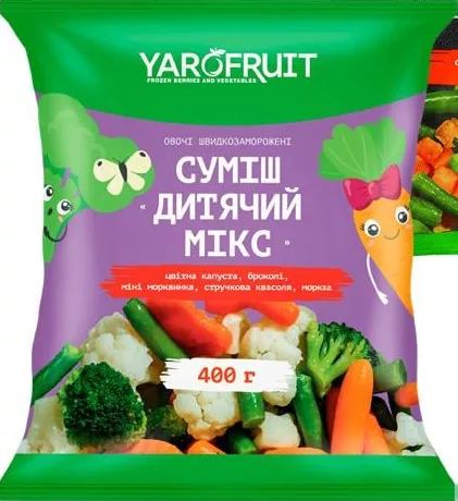 Yarofruit, суміш овочева Дитячий мікс або Мексиканська, 400 г; ціна від; 15–21.10.2026