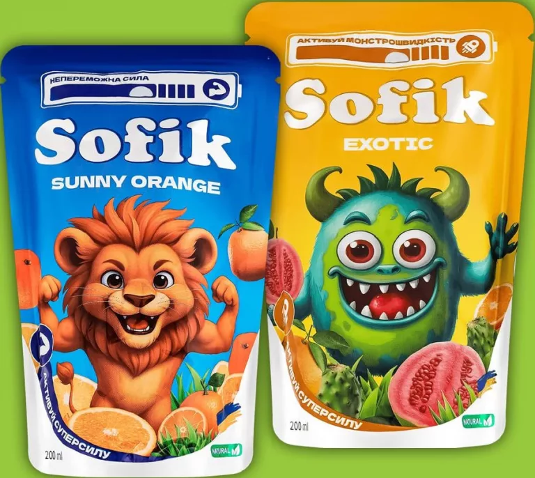 Соковий напій Sofik, в асортименті, 200 мл; 15–21.10.2026; лише у перелічених у каталозі магазинах