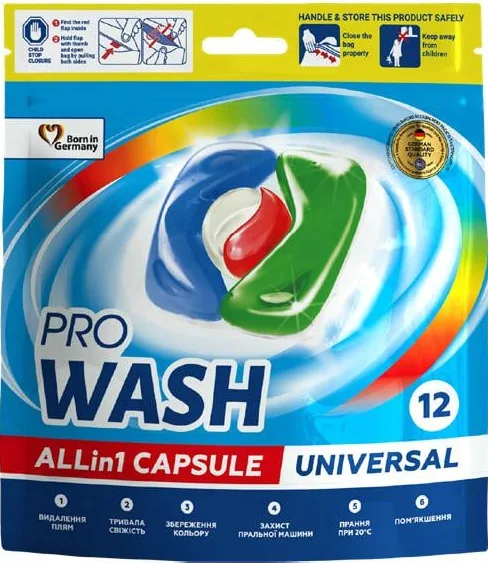 Капсули для прання ProWash All in 1, 12 шт.; 15–21.10.2026