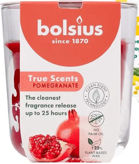 Свічка у склі Bolsius True Scents, в асортименті, 80/73; 15–21.10.2026