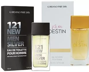 GORDANO PARFUMS New Men Silver туалетна вода чоловіча та Mon Destin туалетна вода жіноча, 50 мл