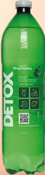 Вода DETOX природна мінеральна лікувально-столова сильногазована 1,2 л; не більше 6 одиниць в одному чеку
