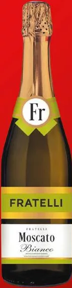 Напій винний FRATELLI газований напівсолодкий Moscato Bianco білий / Fragolino Rosato рожевий 6–6,9%, 750 мл; не більше 6 одиниць в одному чеку