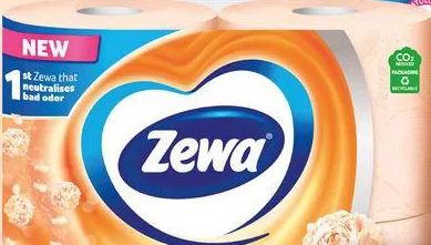 Zewa Папір туалетний Deluxe White/Peach ароматизований тришаровий, 4 шт.; не більше 6 одиниць товару в одному чеку