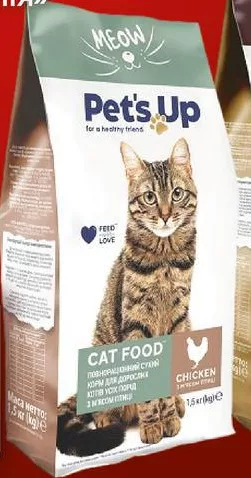 Своя Лінія Pet’s Up Корм сухий для дорослих котів, 1,5 кг; не більше 6 одиниць товару в одному чеку