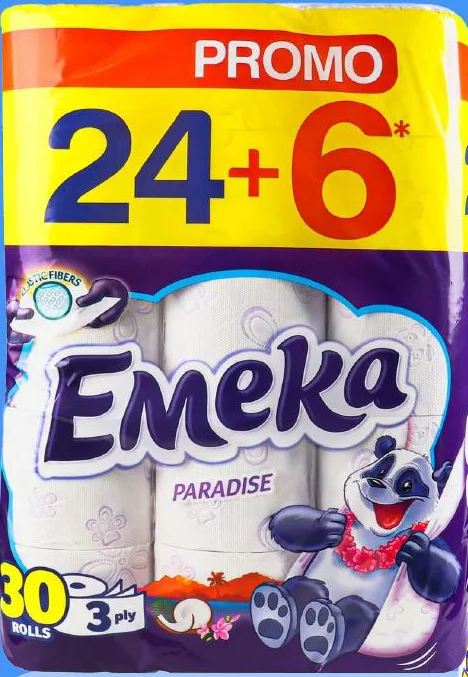 EMEKA Папір туалетний 3-шаровий White/Paradise 30 рулонів; попередня ціна до 709 грн