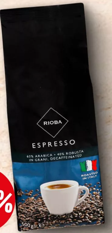 RIOBA Кава в зернах без кофеїну Espresso 500 г