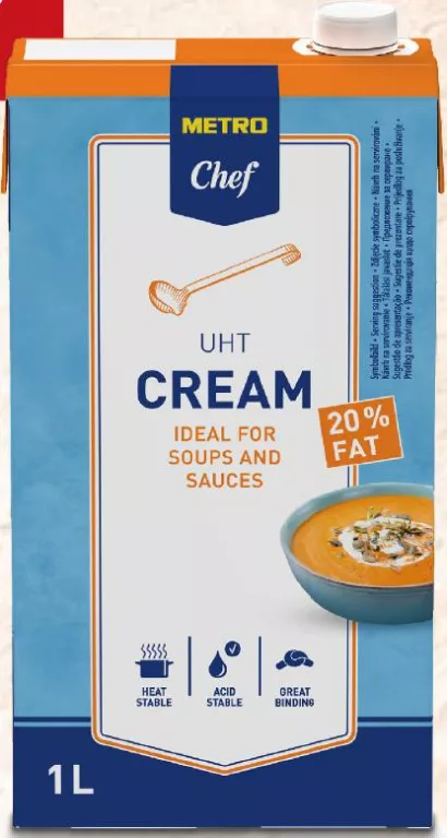 METRO Chef Вершки ультрапастеризовані 1 л, 20%/30%/35%; ціна від; при купівлі від 2 однакових шт., ціна за шт.