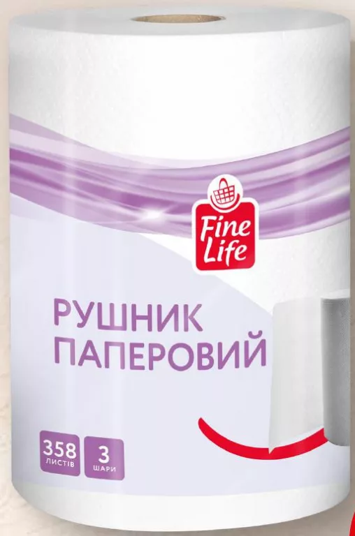 Рушник паперовий Fine Life, 3-шаровий, 358 листів