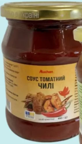 Соус томатний Шашличний / Чилі Auchan, 450 г; від 2 шт., ціна за одиницю
