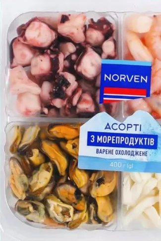 Асорті з морепродуктів варено-охолоджене Norven, 400 г